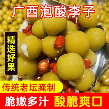 广西特产泡酸李子三月李新鲜腌制水果孕妇酸料酸甜辣米李500g