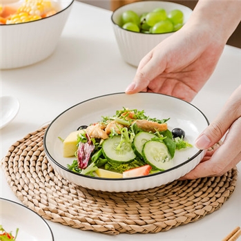 陶瓷盘子4个装家用餐盘套装陶瓷菜碟菜盘沙拉盘8英寸盘